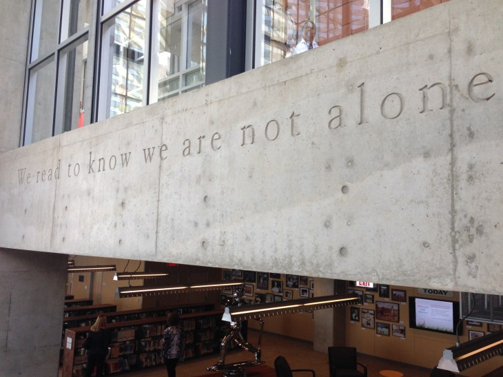 We read to know we are not alone